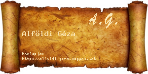 Alföldi Géza névjegykártya