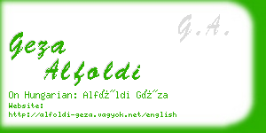 geza alfoldi business card